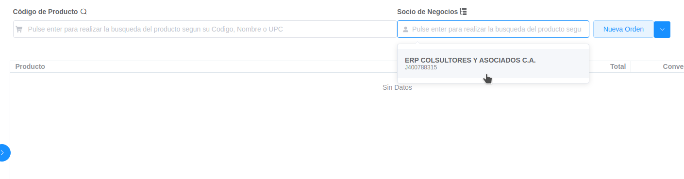 Campo Cliente Existente