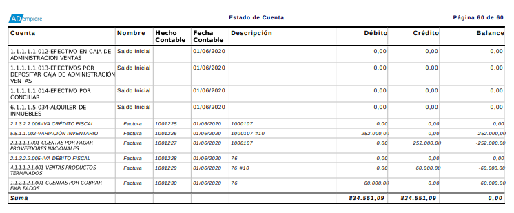 Reporte Estado de Cuenta