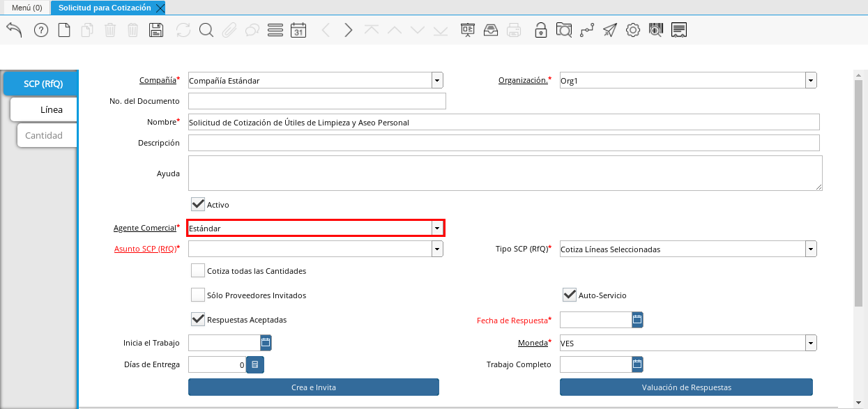 Campo Agente Comercial