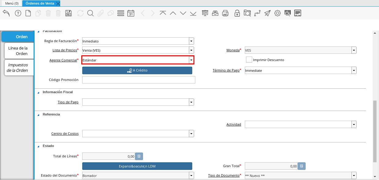 Campo Agente Comercial