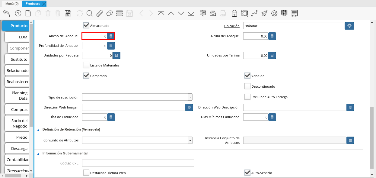 Campo Ancho de Anaquel
