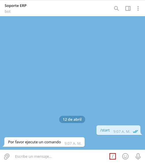 icono barra para indicar comando a ejecutar