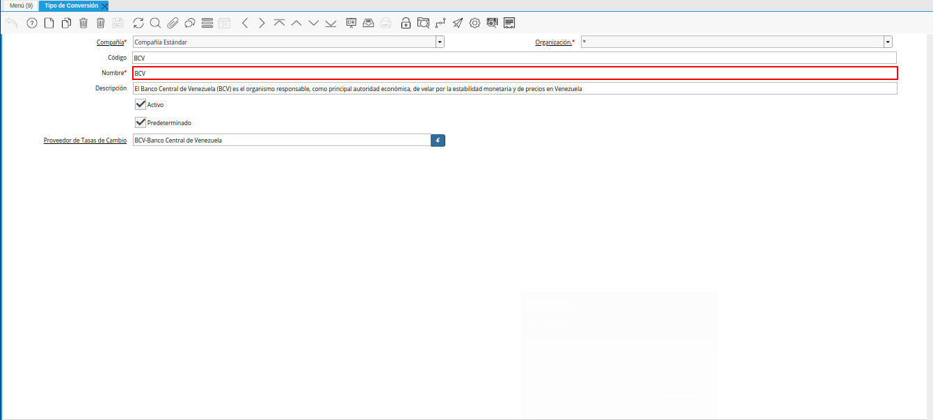tipo de converción bcv