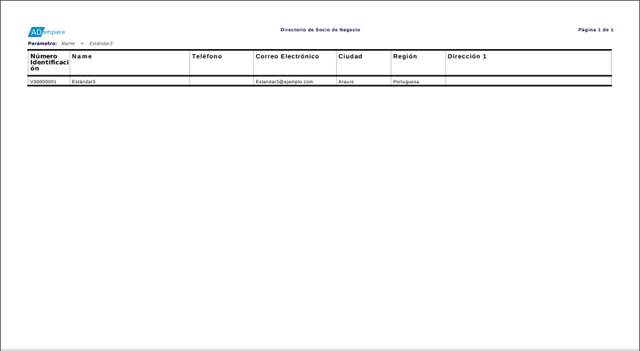 reporte directorio de socios del negocio