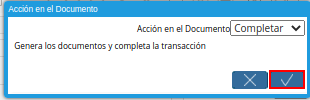 Botón Completar del Documento Orden de Pago desde Orden
