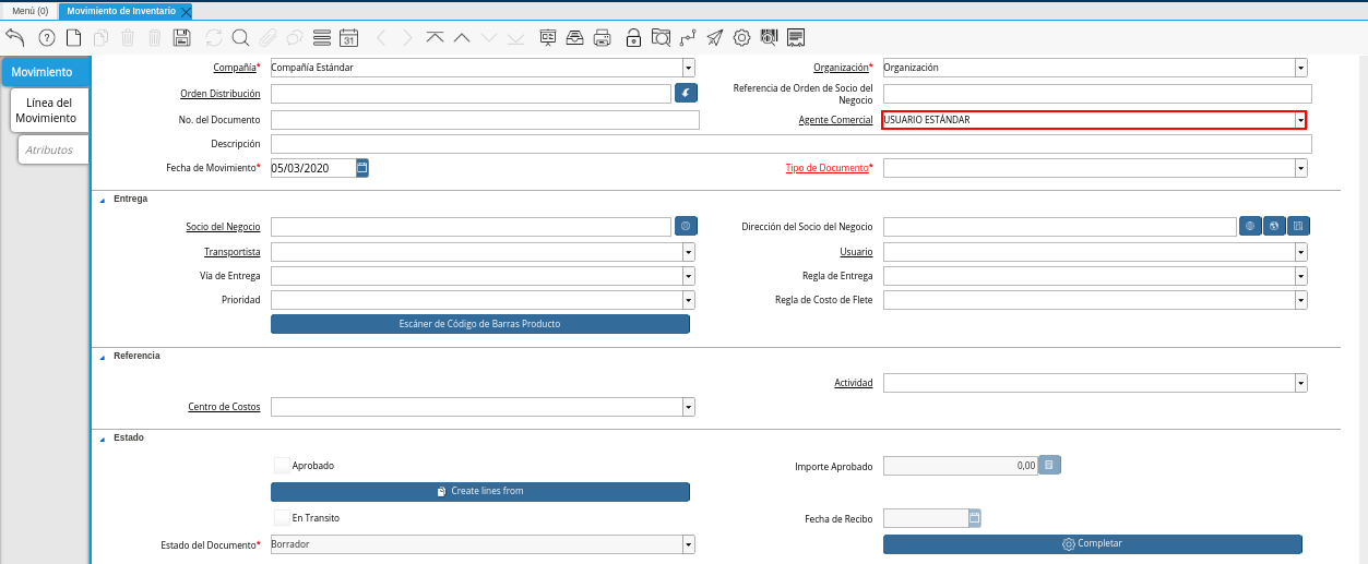 Campo Agente Comercial