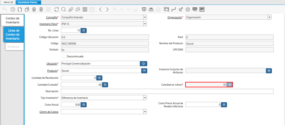 Campo Cantidad en Libros