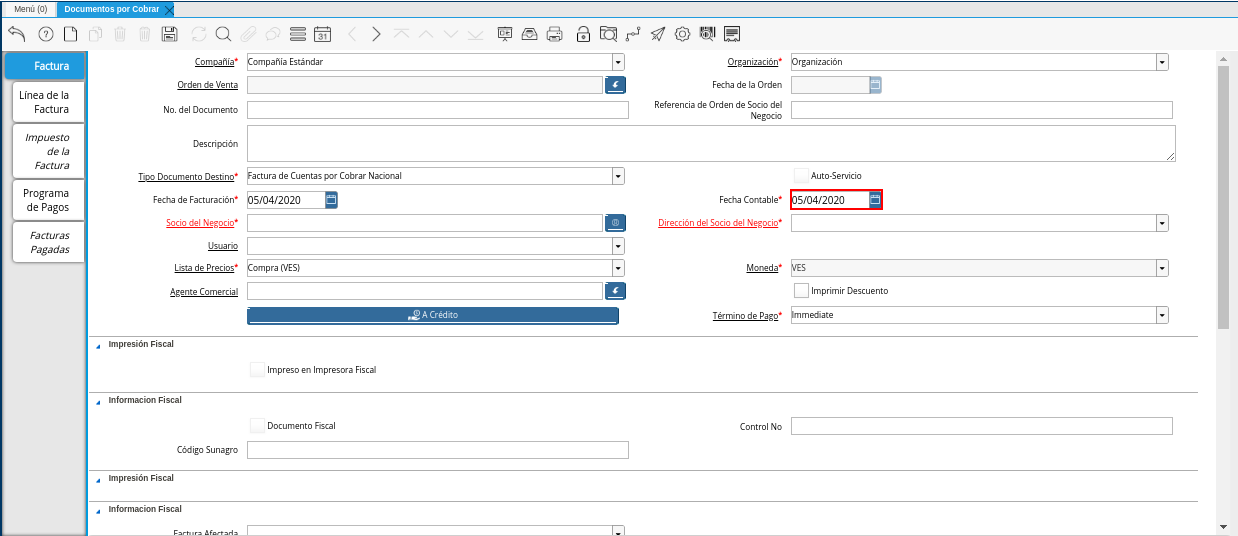Campo Fecha Contable