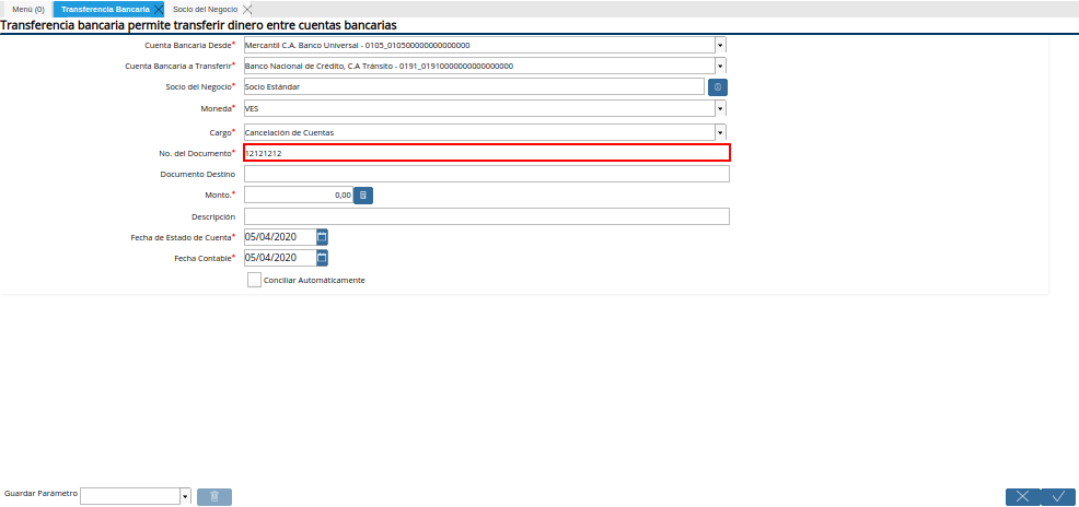Campo No. del Documento