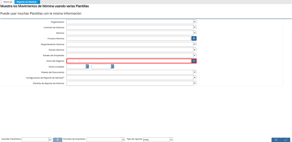 Campo Socio del Negocio