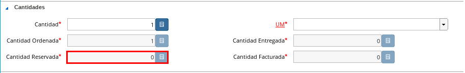 Campo Cantidad Reservada