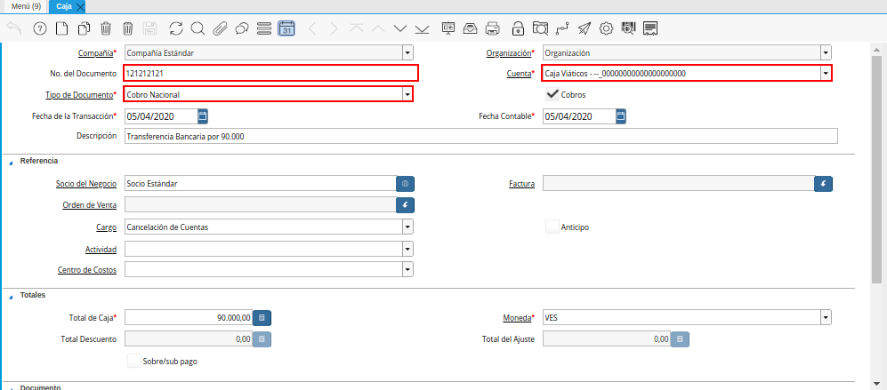 Cobro en Ventana Caja