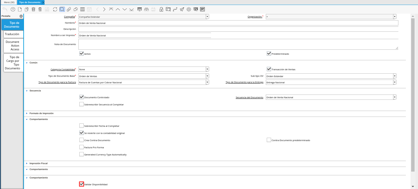 check validar disponibilidad
