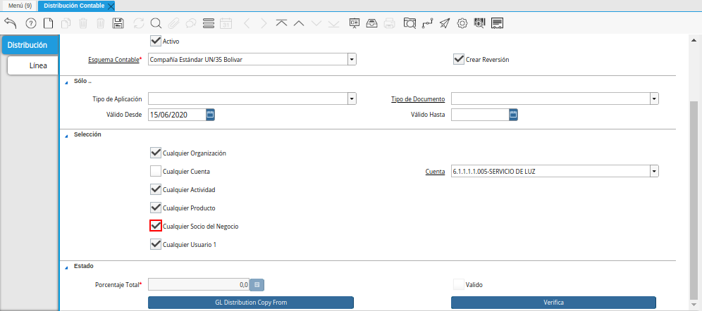 Checklist Cualquier Socio del Negocio de la Ventana Distribución Contable