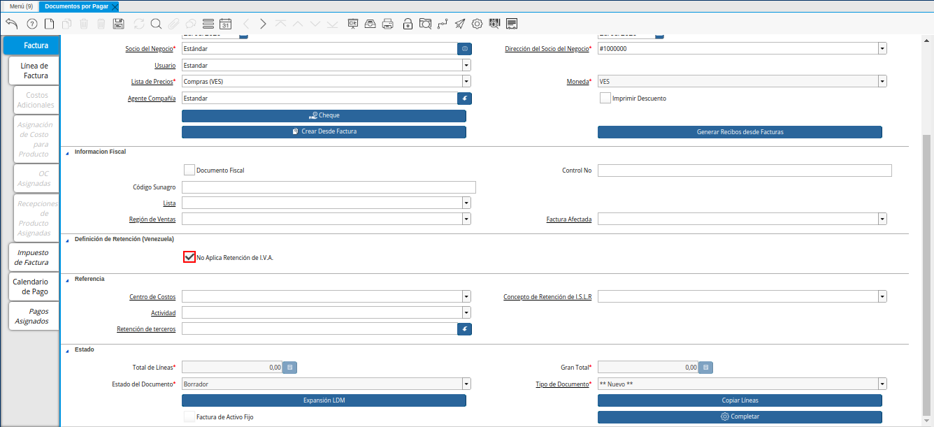 Checklist No Aplica Retención de IVA