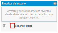Checklist Expandir Árbol de la Sección Favoritos del Usuario