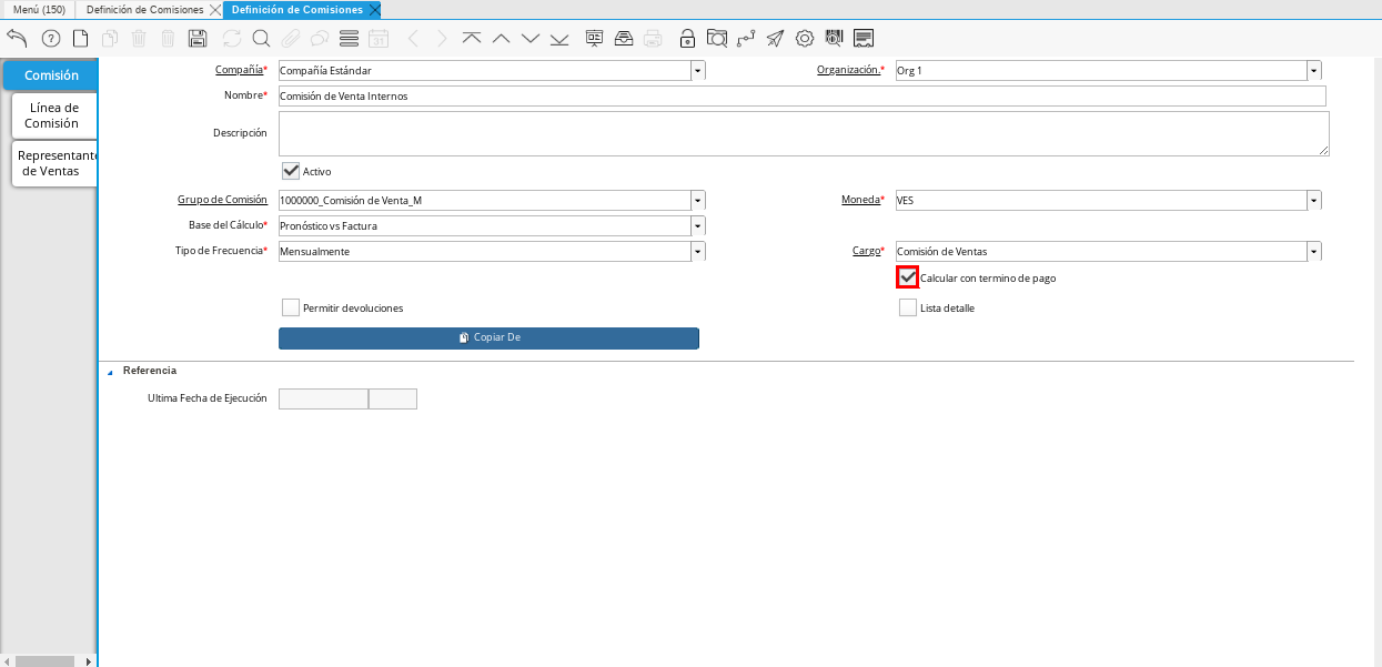 Checklist Calcular con Término de Pago