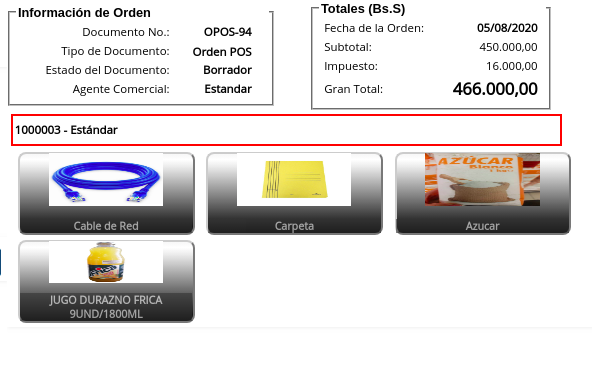 Información del Socio del Negocio Cliente