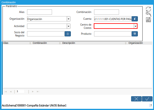 Campo Centro de Costos