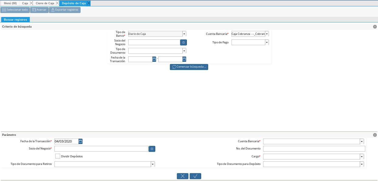 Opción Comenzar Búsqueda 2