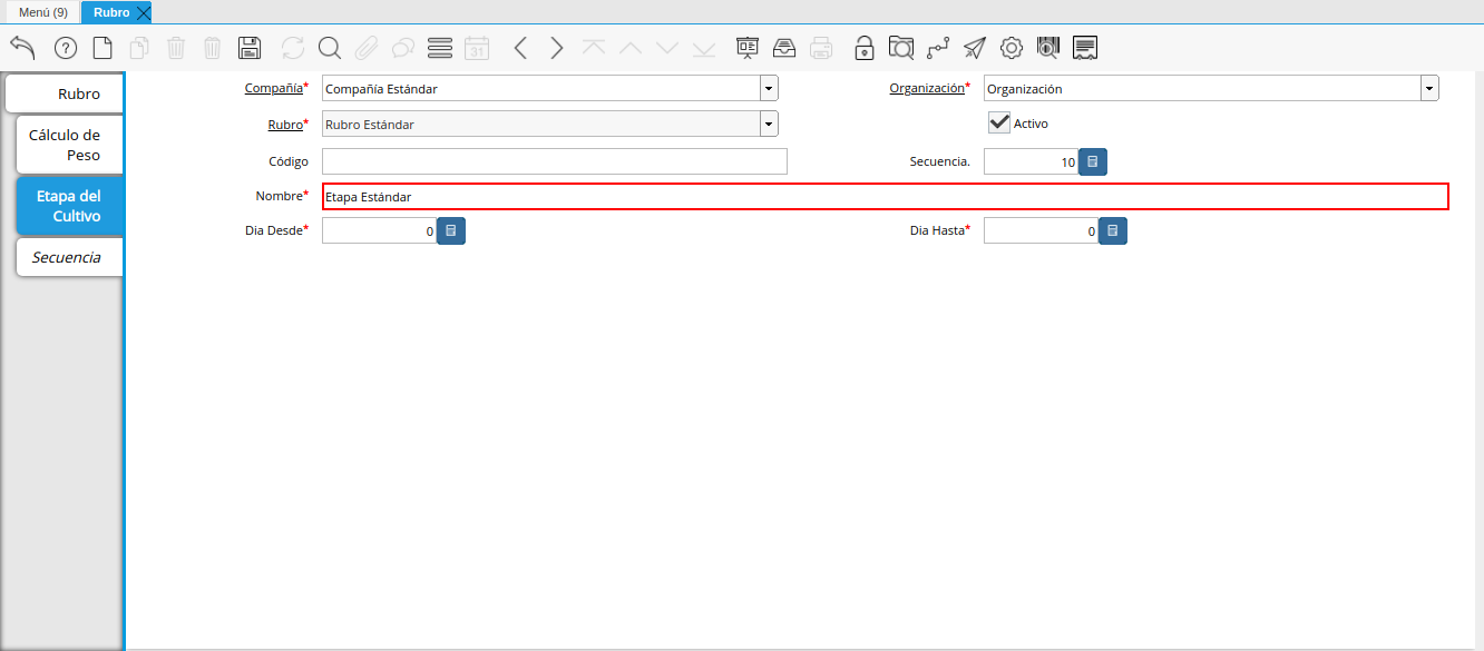 campo nombre de la pestaña etapa del cultivo
