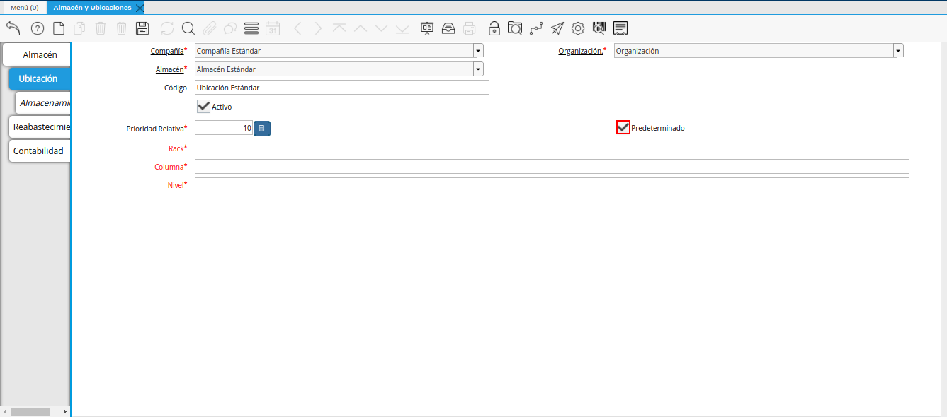check predeterminado de la pestaña ubicación de la ventana almacén y ubicaciones