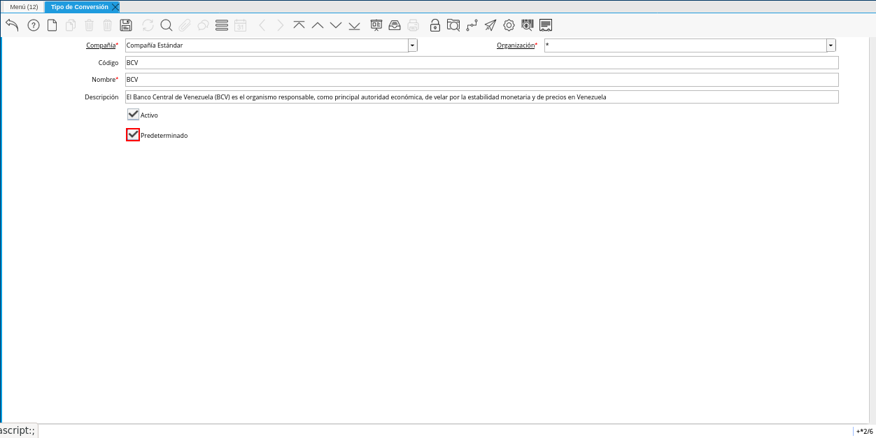 Checklist Predeterminado