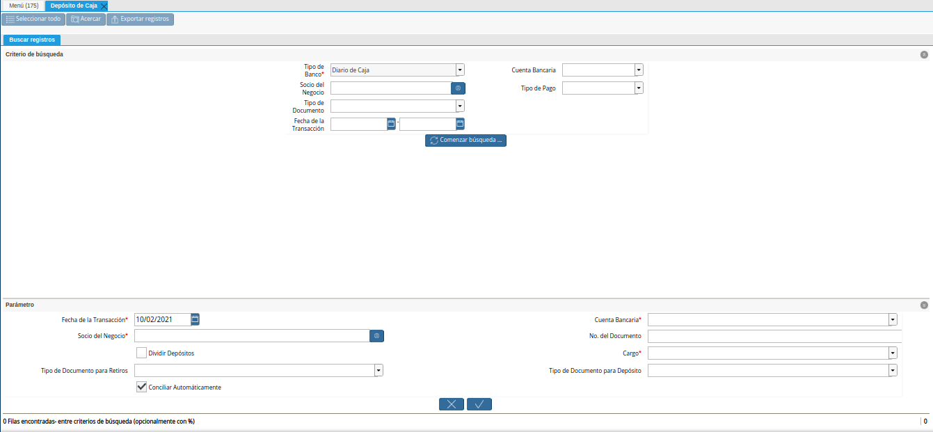 ventana deposito a caja