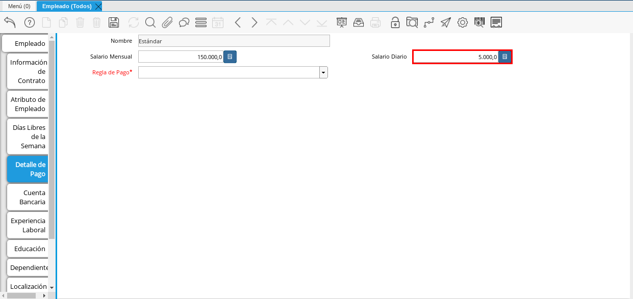 Campo Salario Diario Detalle