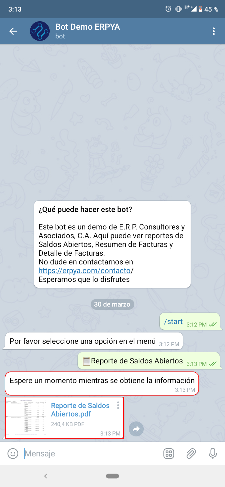 descarga de reporte de saldos abiertos