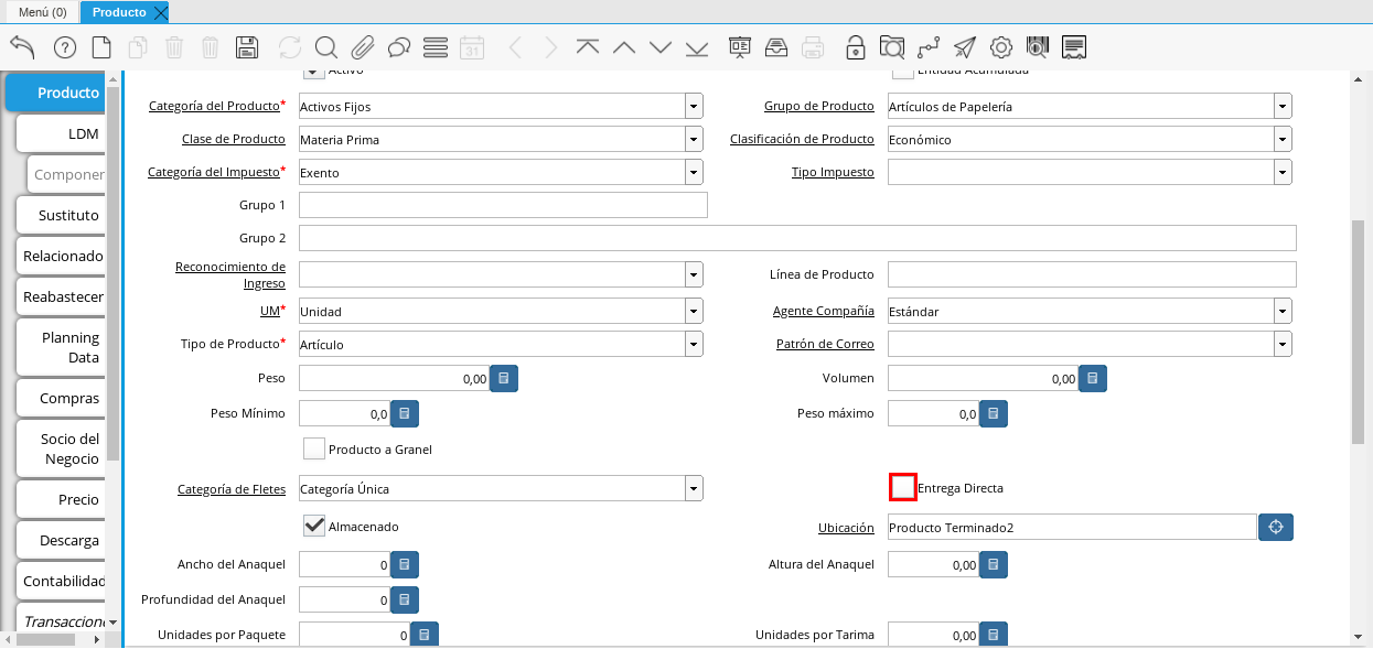 Campo Entrega Directa