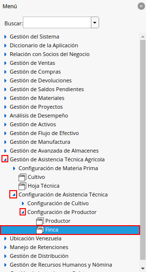 Menú de Finca