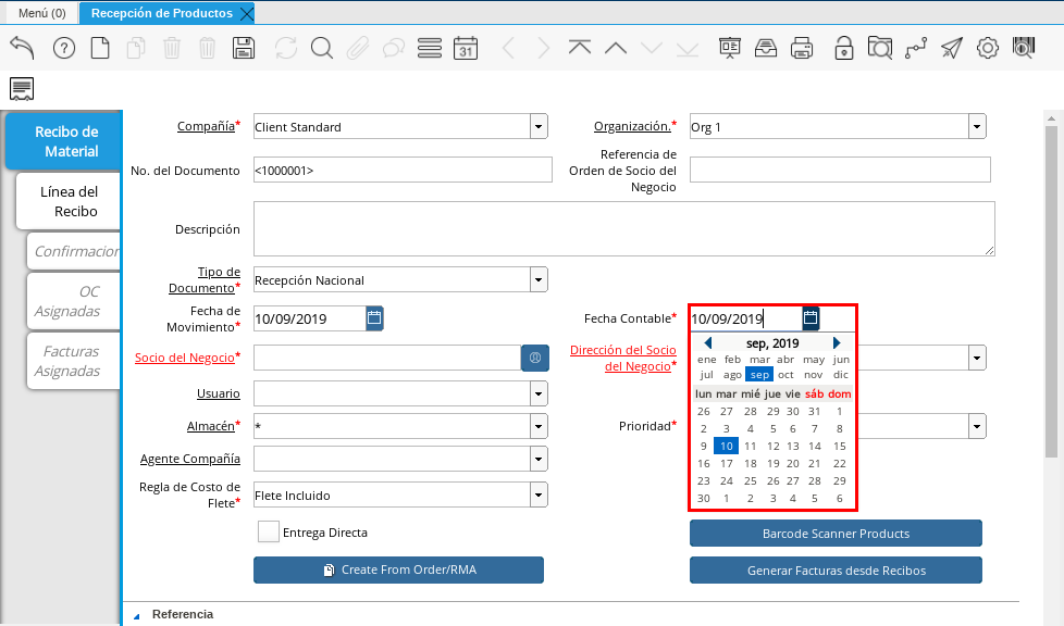 Campo Fecha Contable