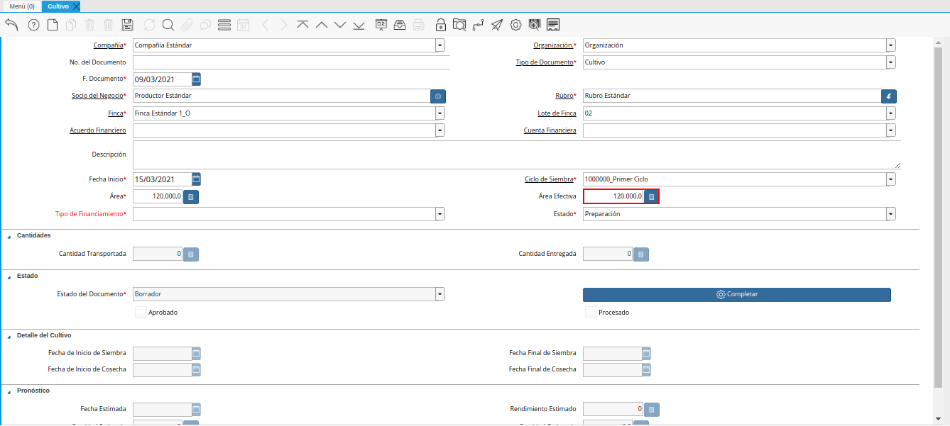 campo área efectiva de la ventana cultivo