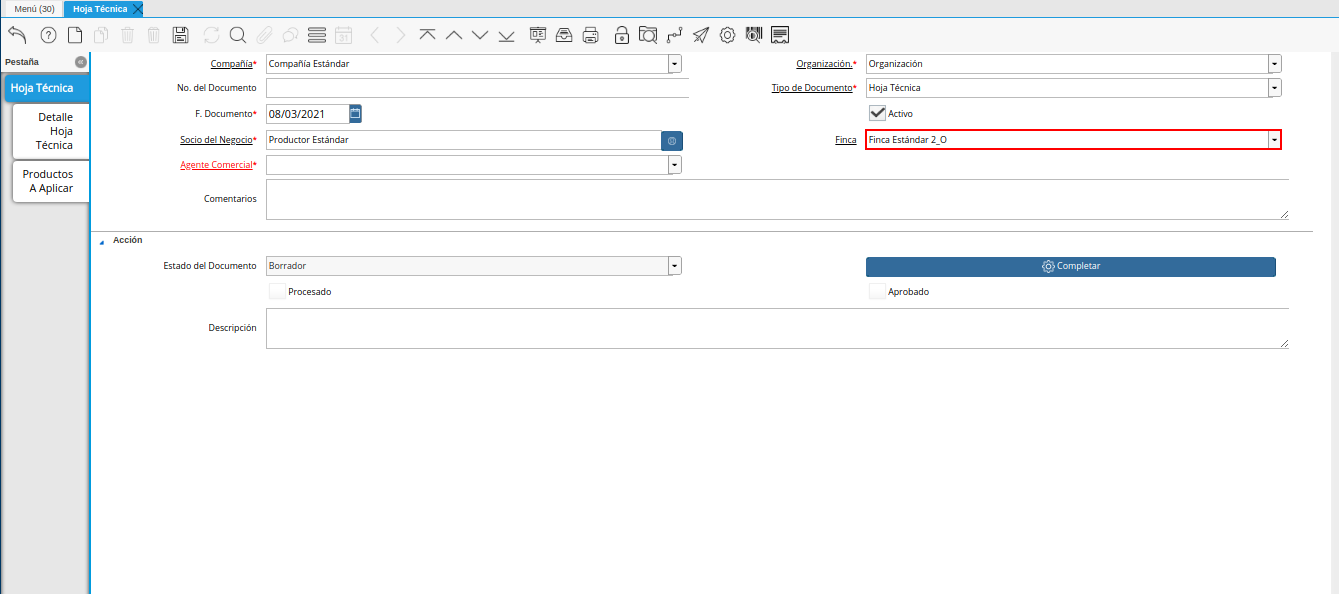 campo finca de la ventana hoja técnica