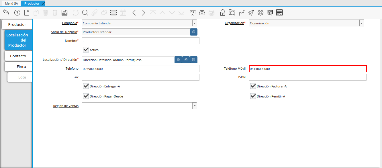 Campo Teléfono Móvil