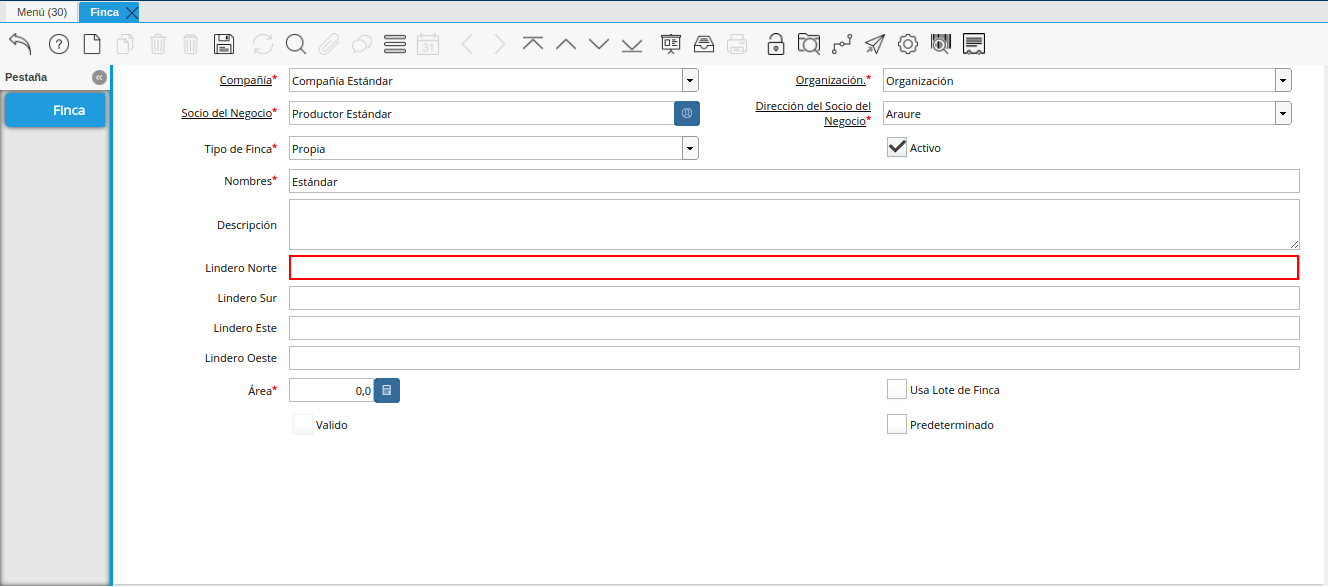 campo lindero norte de la ventana finca