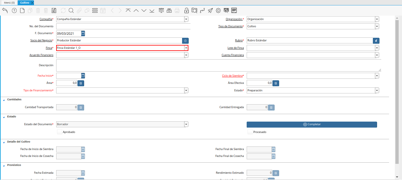 campo finca de la ventana cultivo