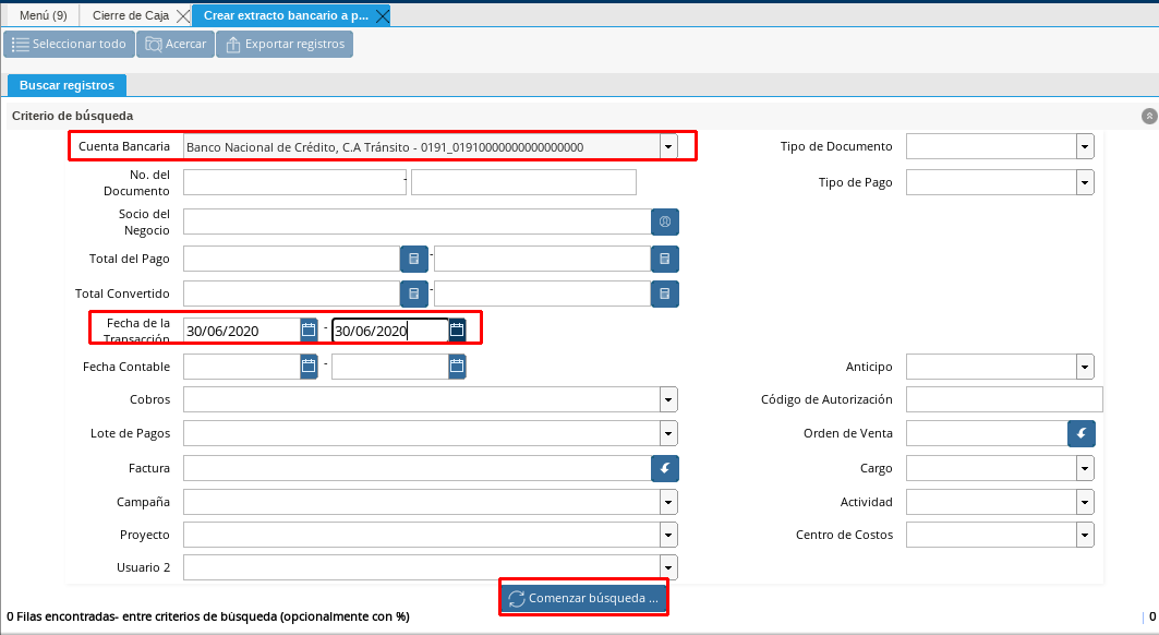 Búsqueda de Parámetros