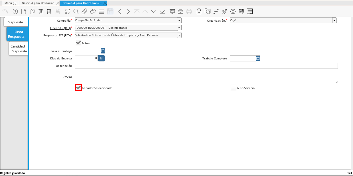 Checklist Ganador Seleccionado 1