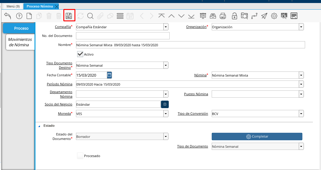 Selección de Icono Guardar