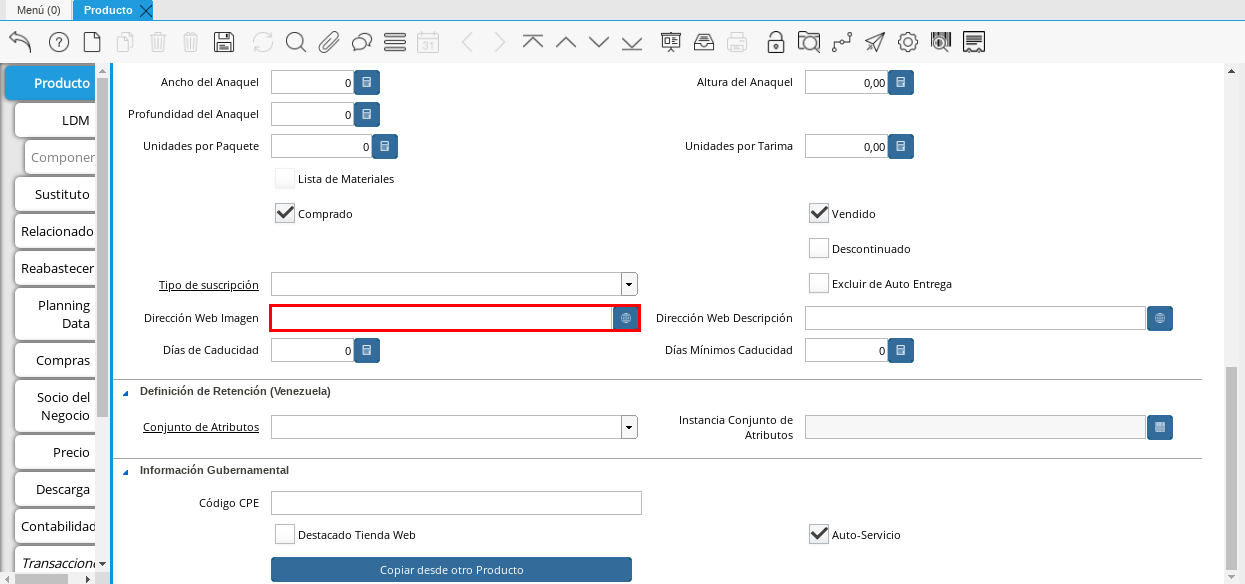 Campo Dirección Web Imagen