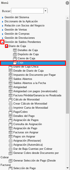 Menú de ADempiere 1