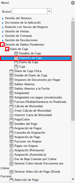 Menú de ADempiere 3