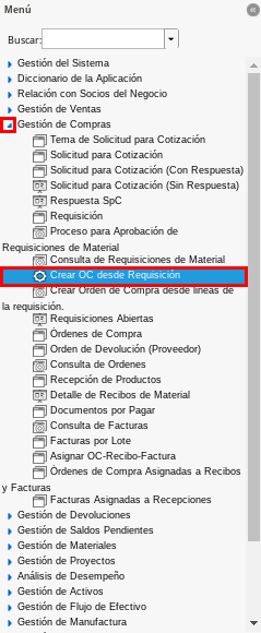 Menú de ADempiere 1