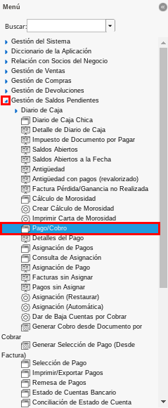 Menú de ADempiere 2