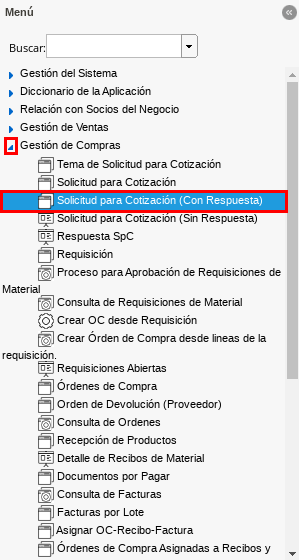 Menú de ADempiere 3