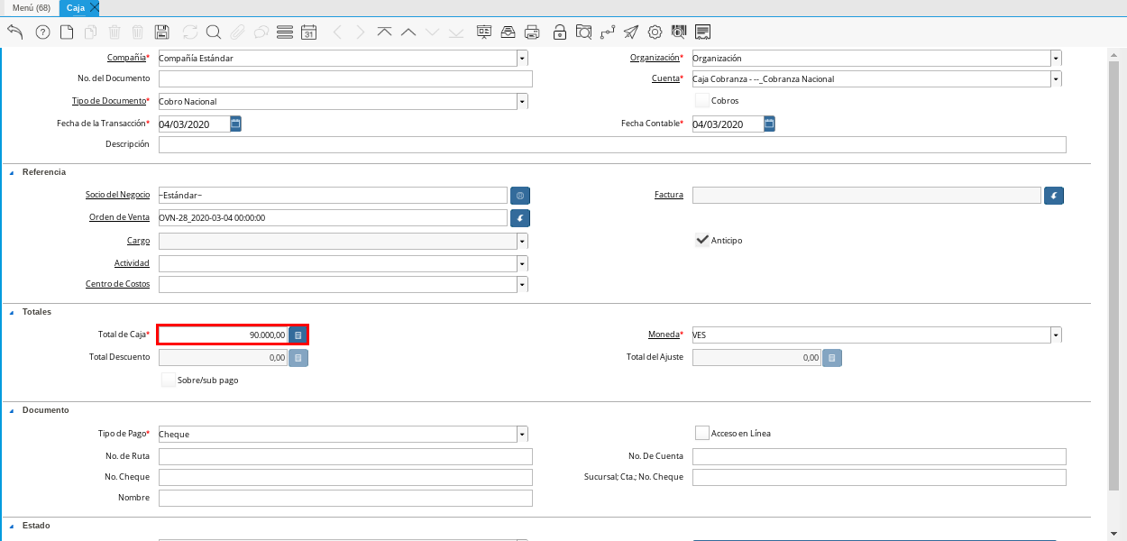 Monto del Anticipo 1