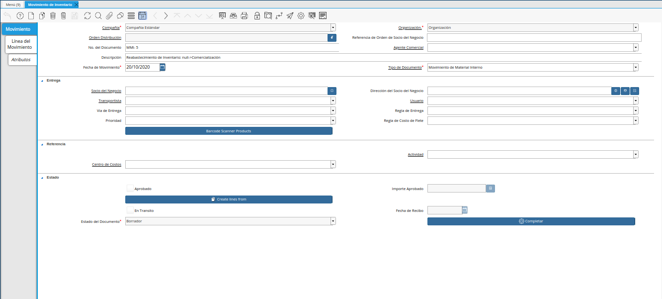 consulta de mover inventario