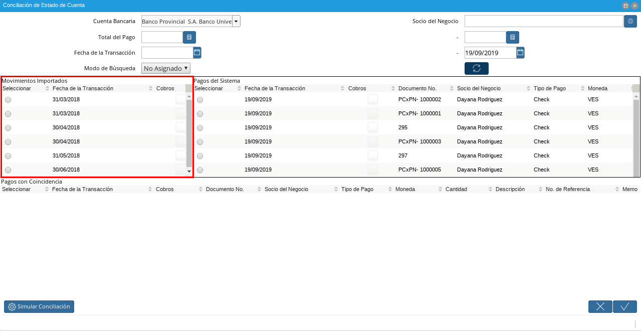 Movimientos de Estado de Cuenta Importados del Lado Izquierdo